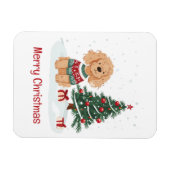 Frohe Weihnachten Goldendoodle Hund Magnet (Horizontal)