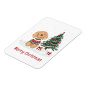 Frohe Weihnachten Goldendoodle Hund Magnet (Linke Seite)