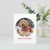 Frohe Weihnachten Goldendoodle Hunde (Stehend Vorderseite)