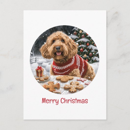 Frohe Weihnachten Goldendoodle Hunde (Vorderseite)
