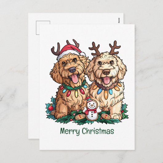 Frohe Weihnachten Goldendoodle Hunde (Vorne/Hinten)