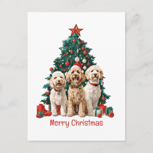 Frohe Weihnachten Goldendoodle Hunde (Vorderseite)