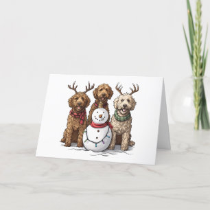 Frohe Weihnachten Goldendoodle Hunde