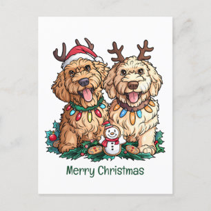 Frohe Weihnachten Goldendoodle Hunde