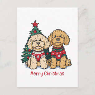 Frohe Weihnachten Goldendoodle Hunde