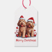 Frohe Weihnachten Goldendoodle Hunde Geschenkanhänger (Vorderseite)