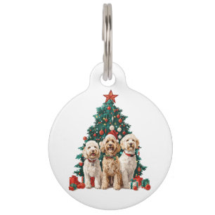 Frohe Weihnachten Goldendoodle Hunde Haustiermarke