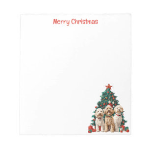 Frohe Weihnachten Goldendoodle Hunde Notizblock