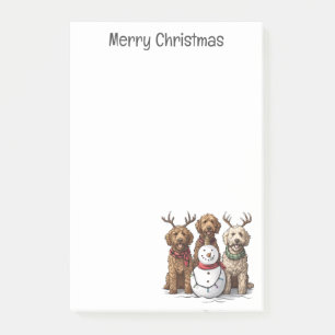 Frohe Weihnachten Goldendoodle Hunde Post-it Klebezettel