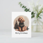 Frohe Weihnachten Goldendoodle Welpen Hunde (Stehend Vorderseite)