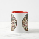 Frohe Weihnachten Goldendoodle Welpen Hunde Tasse (Zentrum)
