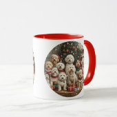 Frohe Weihnachten Goldendoodle Welpen Hunde Tasse (VorderseiteRechts)