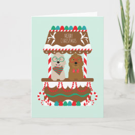 Frohe Weihnachten Goldendoodles Holiday Stand Hund