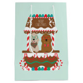 Frohe Weihnachten Goldendoodles Holiday Stand Hund Mittlere Geschenktüte (Rückseite)