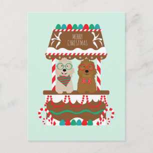 Frohe Weihnachten Goldendoodles Holiday Stand Hund Postkarte