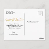Frohe Weihnachten goldene Feiertage Postkarte (Rückseite)