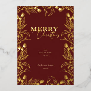 Frohe Weihnachten goldene Kalligrafie Foto Folieneinladung