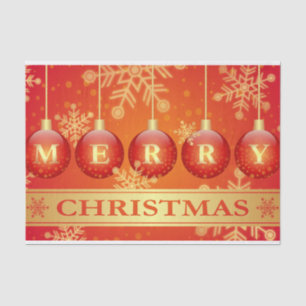 Frohe Weihnachten Goldene Ornamente, Schneeflocken Seidenpapier