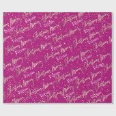 Frohe Weihnachten Goldene Schrift aus dem Namen Pi Geschenkpapier (Flach)