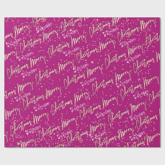 Frohe Weihnachten Goldene Schrift aus dem Namen Pi Geschenkpapier (Flach)