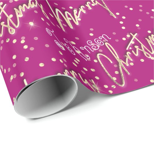 Frohe Weihnachten Goldene Schrift aus dem Namen Pi Geschenkpapier (Rolleneckpunkt)