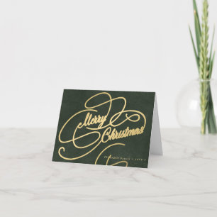 Frohe Weihnachten goldene Schrift grün elegant