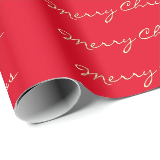 Frohe Weihnachten Goldene Skriptferien Geschenkpapier (Rolleneckpunkt)