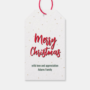 Frohe Weihnachten goldener Glitter Geschenkanhänger