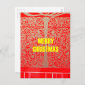 Frohe Weihnachten Goldener Roter Schnee Glitzer Ku (Vorne/Hinten)