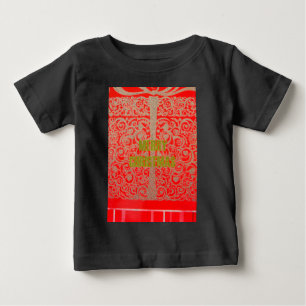 Frohe Weihnachten Goldener Roter Schnee Glitzer Ku Baby T-shirt