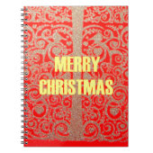 Frohe Weihnachten Goldener Roter Schnee Glitzer Ku Notizblock (Vorderseite)
