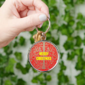 Frohe Weihnachten Goldener Roter Schnee Glitzer Ku Schlüsselanhänger (Hand)