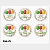 Frohe Weihnachten, goldfarbene Konfetti, Runder Aufkleber (Blatt)