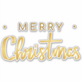 Frohe Weihnachten goldfarbener Text Aufkleber (Vorderseite)