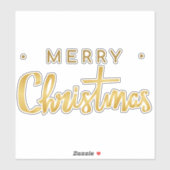 Frohe Weihnachten goldfarbener Text Aufkleber (Blatt)