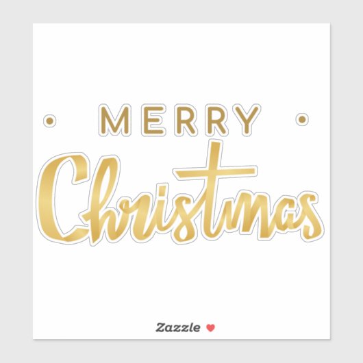 Frohe Weihnachten goldfarbener Text Aufkleber (Blatt)