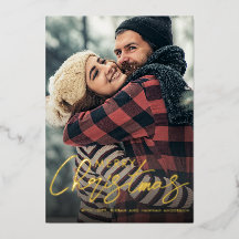 Frohe Weihnachten Goldfolie Foto-Overlay