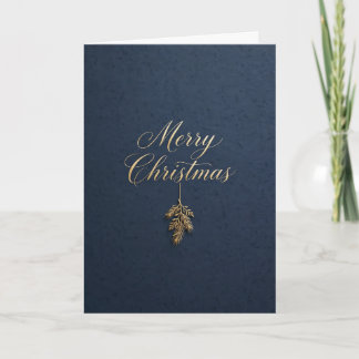 Frohe Weihnachten Goldfolienkarte - Navy Blau Eleg Karte