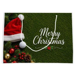 Frohe Weihnachten Golf auf Putting Green Holiday  Große Geschenktüte