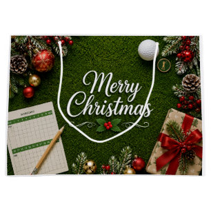 Frohe Weihnachten Golf auf Putting Green Holiday  Große Geschenktüte