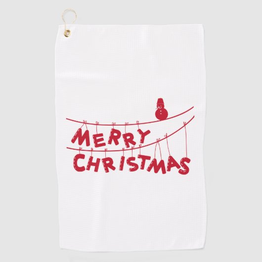 Frohe Weihnachten Golfhandtuch (Vorderseite)