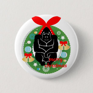 frohe weihnachten gorilla button
