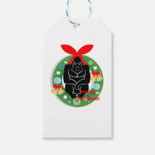 frohe weihnachten gorilla geschenkanhänger