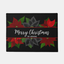 Frohe Weihnachten Goth Poinsettias Doormat Fußmatte