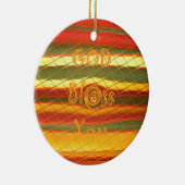 Frohe Weihnachten Gott segne Sie Farben Design Keramikornament (Rechts)