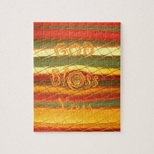 Frohe Weihnachten Gott segne Sie Farben Design Puzzle (Vertikal)