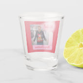 Frohe Weihnachten Gradient Moderne hinzufügen Foto Schnapsglas (Rückseite)