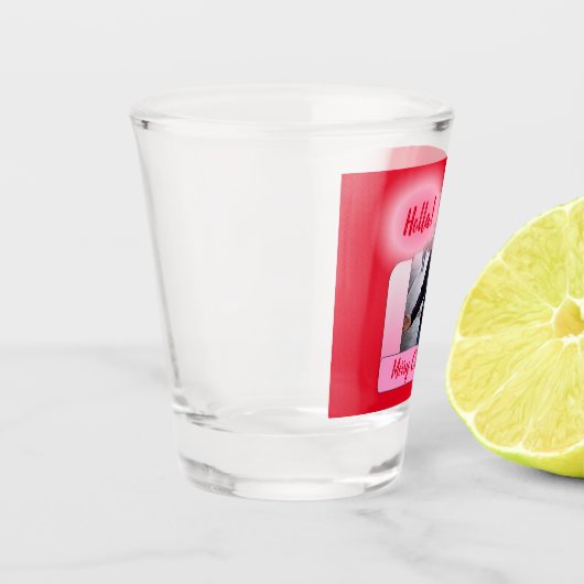 Frohe Weihnachten Gradient Moderne hinzufügen Foto Schnapsglas (Links)