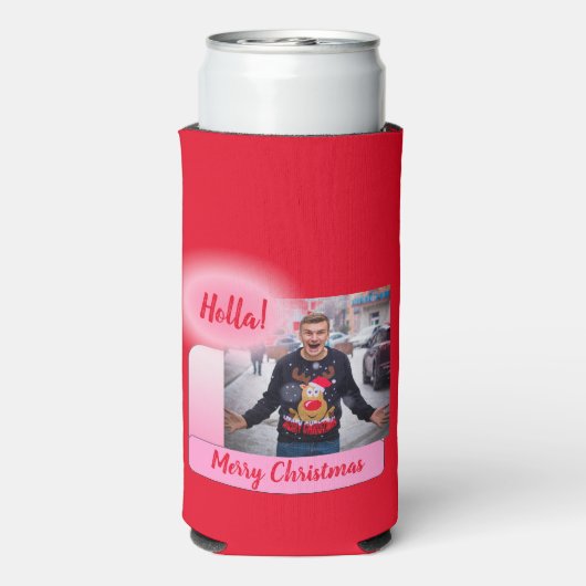 Frohe Weihnachten Gradient Moderne hinzufügen Foto Selters Dosenkühler (Seltzer Rückseite)