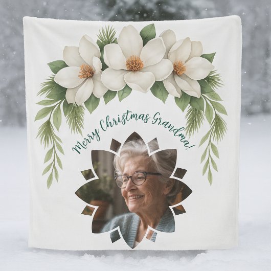 Frohe Weihnachten Grandma Foto Weihnachtsgeschenk Fleecedecke